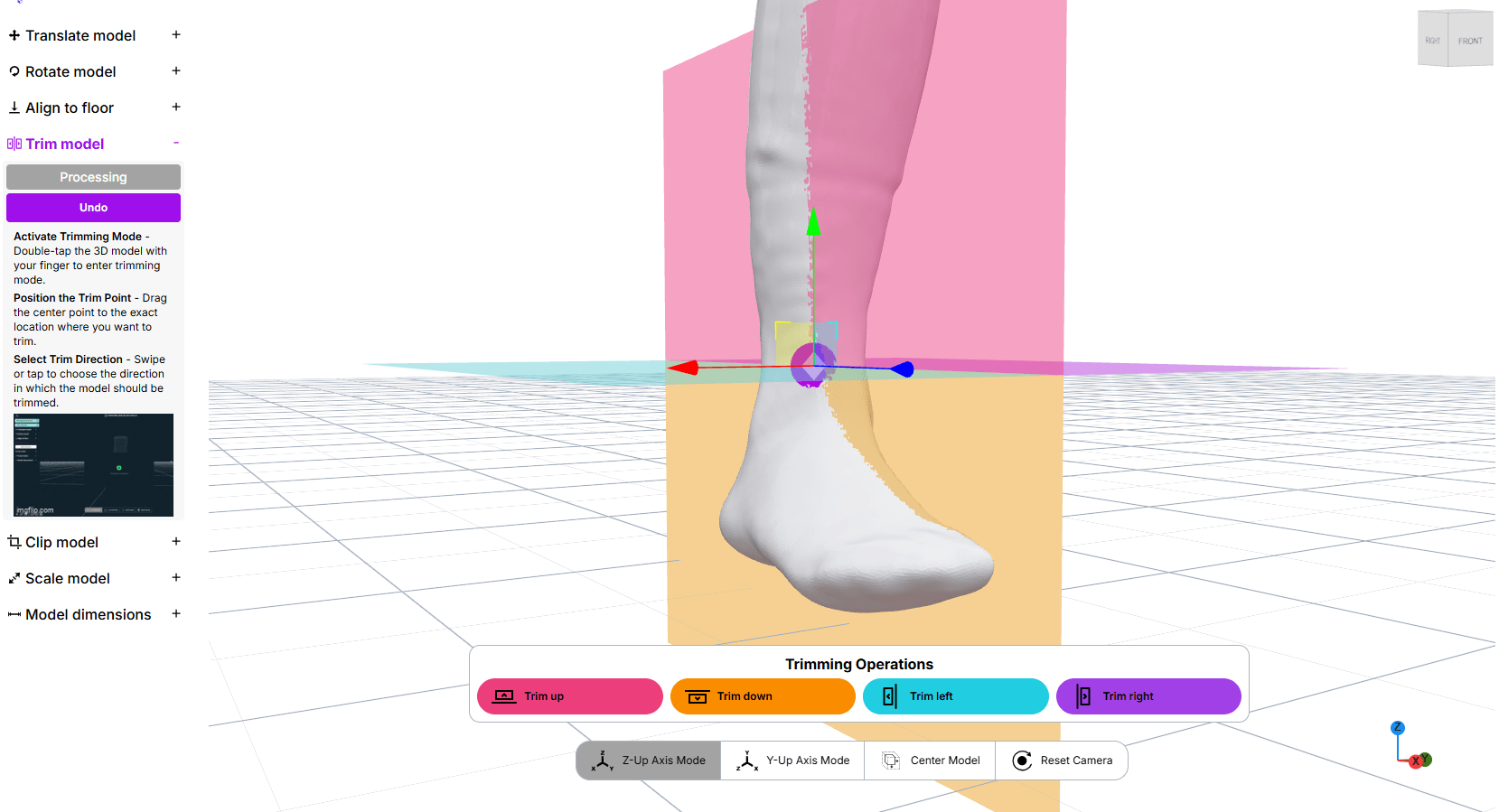 3D Scan Editor Workspace